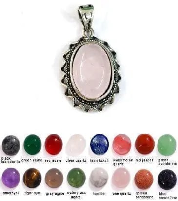 Handmade Stone Gemstone Pendant, Copper & Silver, with Chain, Stone Size 12*16mm, Vin-Pen81: Registered GIA Client for Natural Diamonds & Gemstones in the USA. Certificates of Authenticity for Our Hand-Knotted Rugs & Kilims. Please call 818-377-1210 for availability. Lifetime Exchange Warrant