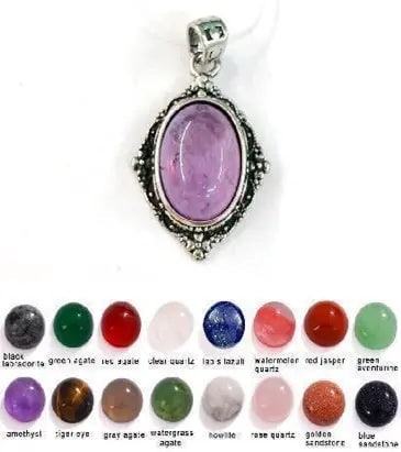 Handmade Stone Gemstone Pendant, Copper & Silver, with Chain, Stone Size 12*16mm, Vin-Pen75: Registered GIA Client for Natural Diamonds & Gemstones in the USA. Certificates of Authenticity for Our Hand-Knotted Rugs & Kilims. Please call 818-377-1210 for availability. Lifetime Exchange Warrant