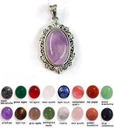 Handmade Stone Gemstone Pendant, Copper & Silver, with Chain, Stone Size 13*18mm, Vin-Pen74: Registered GIA Client for Natural Diamonds & Gemstones in the USA. Certificates of Authenticity for Our Hand-Knotted Rugs & Kilims. Please call 818-377-1210 for availability. Lifetime Exchange Warrant