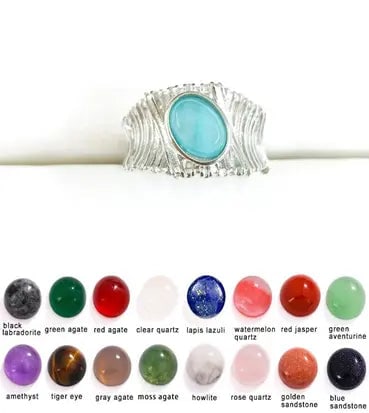 Handmade Stone Gemstone Rings with Copper & Silver, Stone Size 6*8mm, Vin-Rin68: Registered GIA Client for Natural Diamonds & Gemstones in the USA. Certificates of Authenticity for Our Hand-Knotted Rugs & Kilims. Please call 818-377-1210 for availability. Lifetime Exchange Warrant