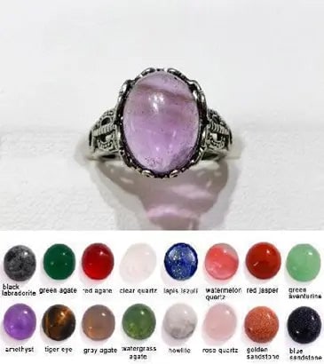 Handmade Stone Gemstone Rings with Copper & Silver, Stone Size 10*12mm, Vin-Rin53: Registered GIA Client for Natural Diamonds & Gemstones in the USA. Certificates of Authenticity for Our Hand-Knotted Rugs & Kilims. Please call 818-377-1210 for availability. Lifetime Exchange Warrant