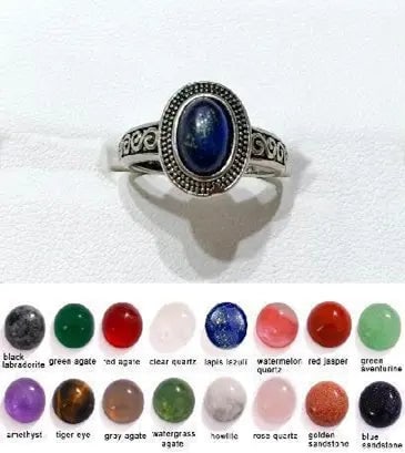 Handmade Stone Gemstone Rings with Copper & Silver, Stone Size 6*8mm , Vin-Rin44: Registered GIA Client for Natural Diamonds & Gemstones in the USA. Certificates of Authenticity for Our Hand-Knotted Rugs & Kilims. Please call 818-377-1210 for availability. Lifetime Exchange Warrant