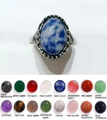 Handmade Stone Gemstone Rings with Copper & Silver, Stone Size 12*16mm, Vin-Rin40: Registered GIA Client for Natural Diamonds & Gemstones in the USA. Certificates of Authenticity for Our Hand-Knotted Rugs & Kilims. Please call 818-377-1210 for availability. Lifetime Exchange Warrant