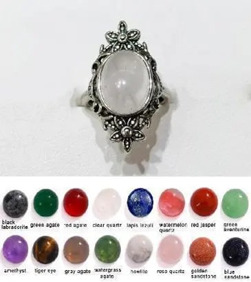 Handmade Stone Gemstone Rings with Copper & Silver, Stone Size 10*12mm, Vin-Rin37: Registered GIA Client for Natural Diamonds & Gemstones in the USA. Certificates of Authenticity for Our Hand-Knotted Rugs & Kilims. Please call 818-377-1210 for availability. Lifetime Exchange Warrant