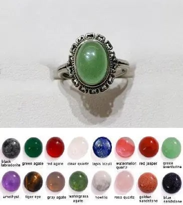 Handmade Stone Gemstone Rings with Copper & Silver, Stone Size 8*10mm, Vin-Rin26: Registered GIA Client for Natural Diamonds & Gemstones in the USA. Certificates of Authenticity for Our Hand-Knotted Rugs & Kilims. Please call 818-377-1210 for availability. Lifetime Exchange Warrant