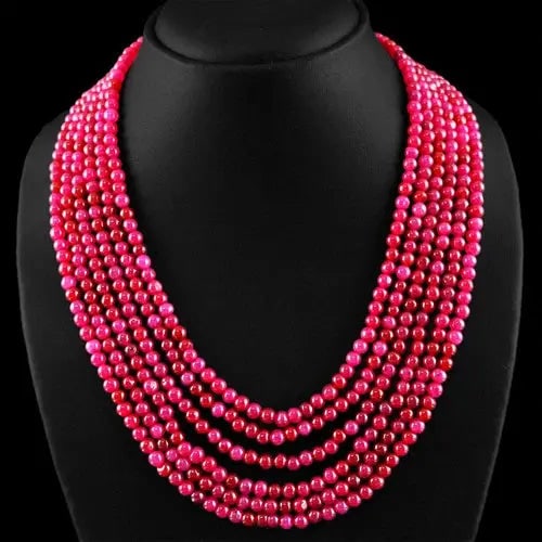 Exceptional Quality 552.65 CTS EARTH MINED 6 STRAND ENHANCED RUBY ROUND BEADS NECKLACE (DG) Cus-Jew9: Registered GIA Client for Natural Diamonds & Gemstones in the USA. Certificates of Authenticity for Our Hand-Knotted Rugs & Kilims. Please call 818-377-1210 for availability. Lifetime Exchange Warrant