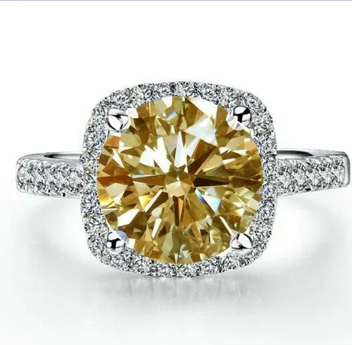 Exceptional Quality 3 Ct Vvs1 Gold Round Moissanite Diamond Engagement Ring Sterling Silver Size 7: Our gemstones are organic, natural stones suitable for investment, collectors, and fine jewelry, each accompanied by an authentic certification. Our 925 silver pieces are rhodium-plated and finished w