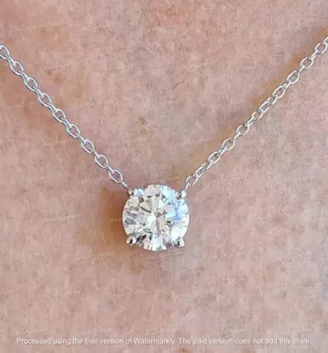 Exceptional Quality Round Cut Diamond 2Ct Lab Created Women's Beauty Pendant 14K White Gold Plated: Our gemstones are organic, natural stones suitable for investment, collectors, and fine jewelry, each accompanied by an authentic certification. Our 925 silver pieces are rhodium-plated and finished w