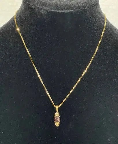 Exceptional Quality Vintage 14KT Gold-Electroplated Necklace w/ Red Oval Gemstone Pendant Cus-Jew62: Our gemstones are organic, natural stones suitable for investment, collectors, and fine jewelry, each accompanied by an authentic certification. Our 925 silver pieces are rhodium-plated and finished w