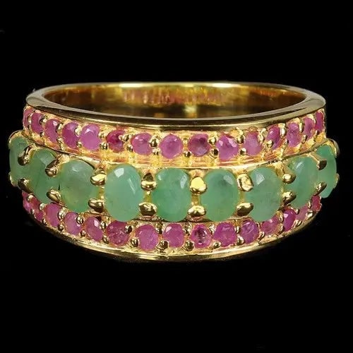 Exceptional Quality 925 Sterling Silver Ring Oval Emerald 4x3mm Ruby Gemstone Jewelry Size 7: Our gemstones are organic, natural stones suitable for investment, collectors, and fine jewelry, each accompanied by an authentic certification. Our 925 silver pieces are rhodium-plated and finished w
