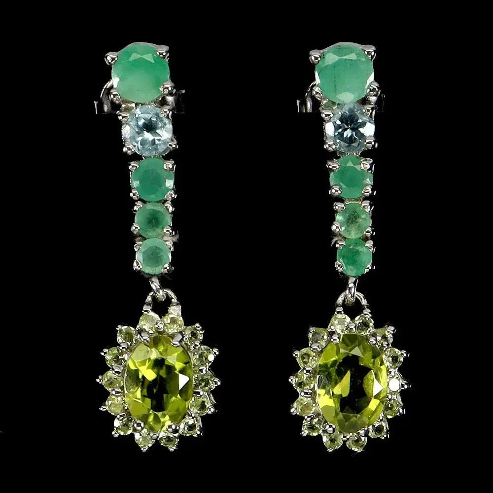 Exceptional Quality 925 Sterling Silver Earrings Oval Peridot 7x5mm Emerald Gemstone Jewelry: Our gemstones are organic, natural stones suitable for investment, collectors, and fine jewelry, each accompanied by an authentic certification. Our 925 silver pieces are rhodium-plated and finished w