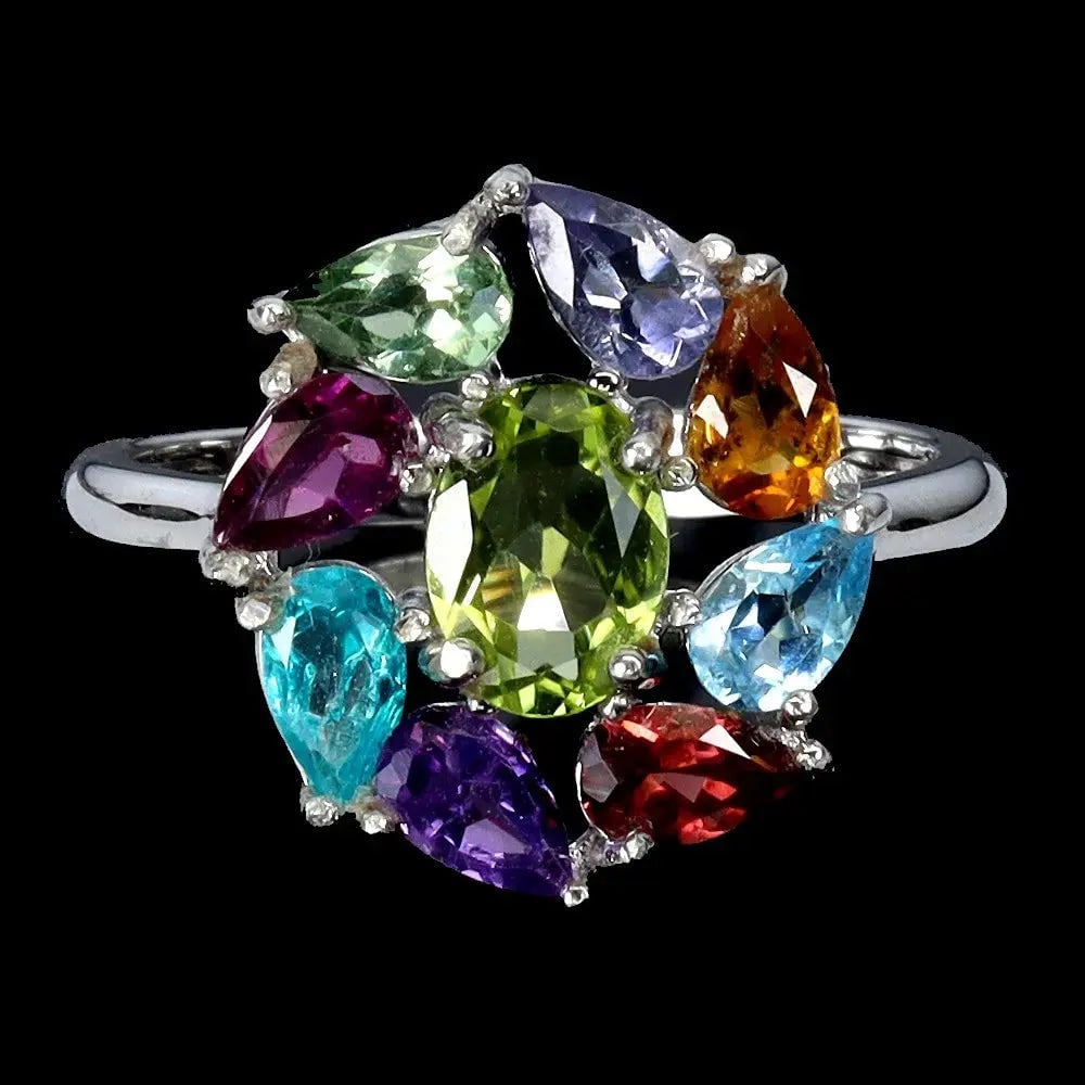 Exceptional Quality 925 Sterling Silver Ring Oval Peridot 7x5mm Citrine Topaz Gemstone Jewelry: Our gemstones are organic, natural stones suitable for investment, collectors, and fine jewelry, each accompanied by an authentic certification. Our 925 silver pieces are rhodium-plated and finished w