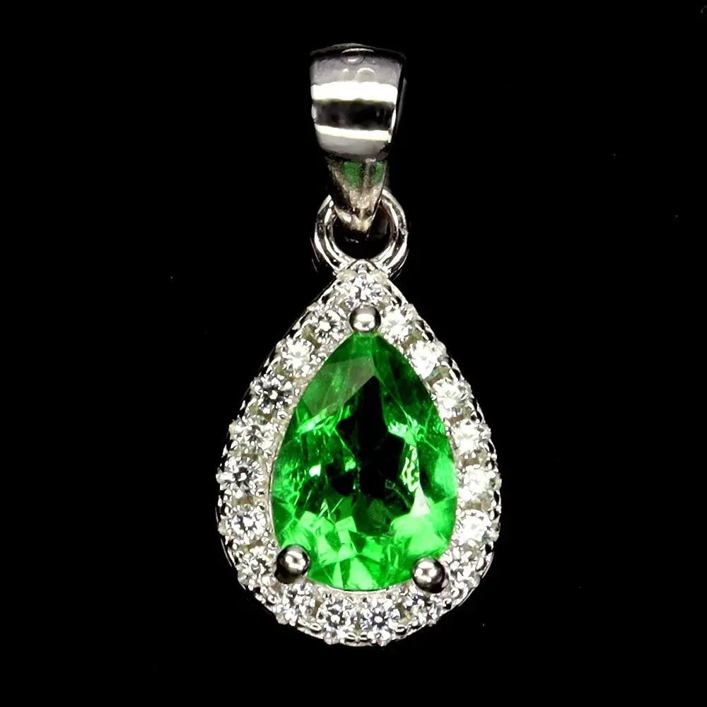 Exceptional Quality 925 Sterling Silver Pendant Pear Green Topaz 7x5mm Gemstone Jewelry Cus-Jew98: Our gemstones are organic, natural stones suitable for investment, collectors, and fine jewelry, each accompanied by an authentic certification. Our 925 silver pieces are rhodium-plated and finished w