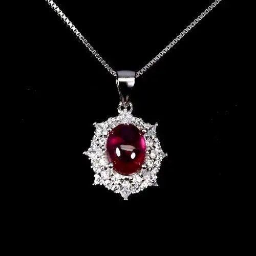 Exceptional Quality 925 Sterling Silver Necklace Oval Ruby 8x6mm Gemstone Jewelry 18inches: Our gemstones are organic, natural stones suitable for investment, collectors, and fine jewelry, each accompanied by an authentic certification. Our 925 silver pieces are rhodium-plated and finished w