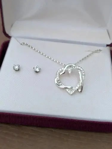 Exceptional Quality Sterling Silver knot pendant necklace and earrings set - 925 Italy - Gift: Our gemstones are organic, natural stones suitable for investment, collectors, and fine jewelry, each accompanied by an authentic certification. Our 925 silver pieces are rhodium-plated and finished w