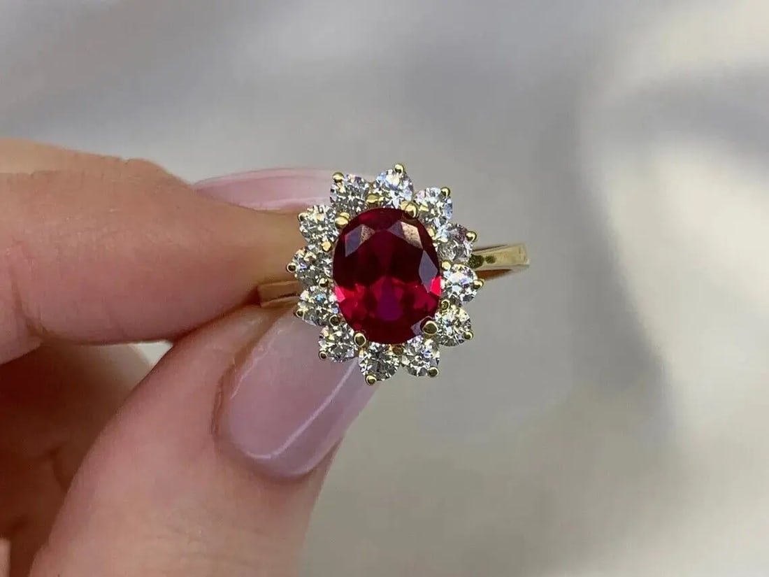 Exceptional Quality 3.40 Ct Oval Ruby & Diamond Wedding Ring 14K Yellow Gold Finish Size 7: Our gemstones are organic, natural stones suitable for investment, collectors, and fine jewelry, each accompanied by an authentic certification. Our 925 silver pieces are rhodium-plated and finished w
