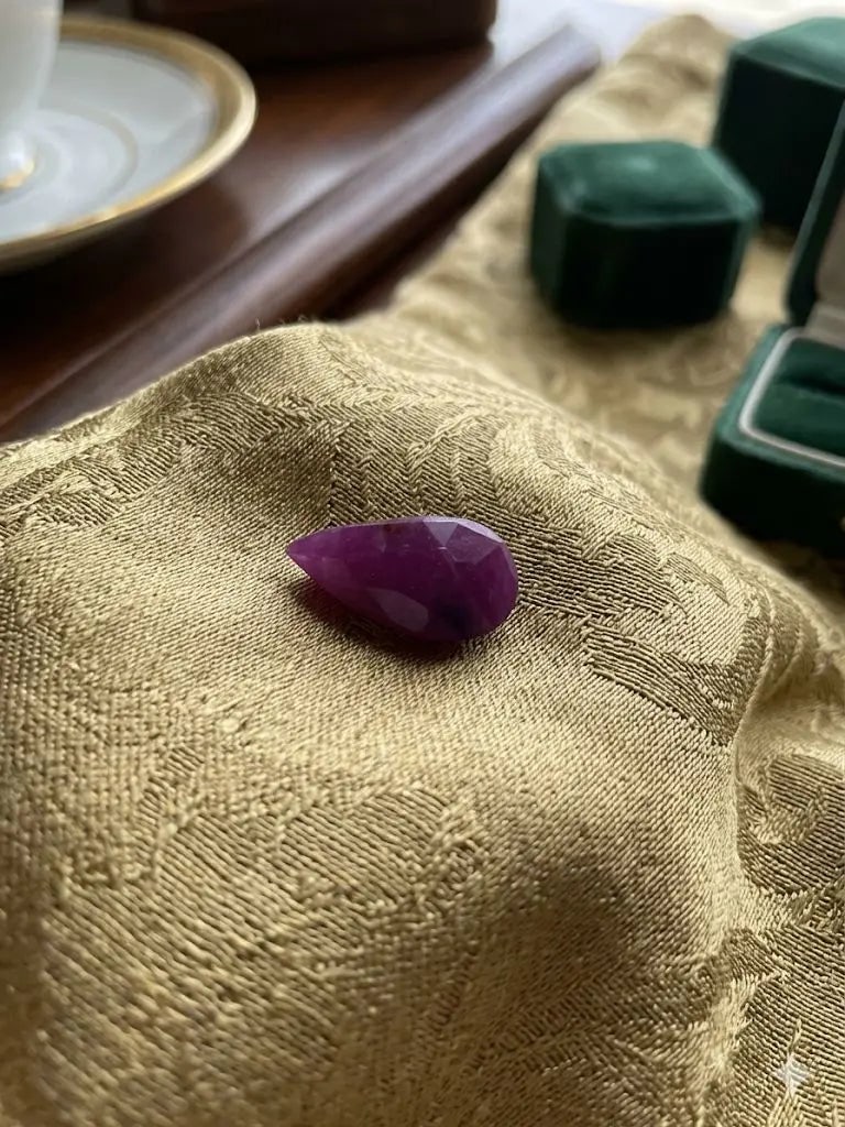 Exceptional Quality Ruby Manik, pear Shaped, Pink Semi-Transparent Colored, Weight 5.50Ct.,Gravity: ABC Rugs, Kilims & Jewelry offers internationally certified and verified pieces, with documentation provided by trusted gemological institutions, manufacturers, and industry professionals. At ABC