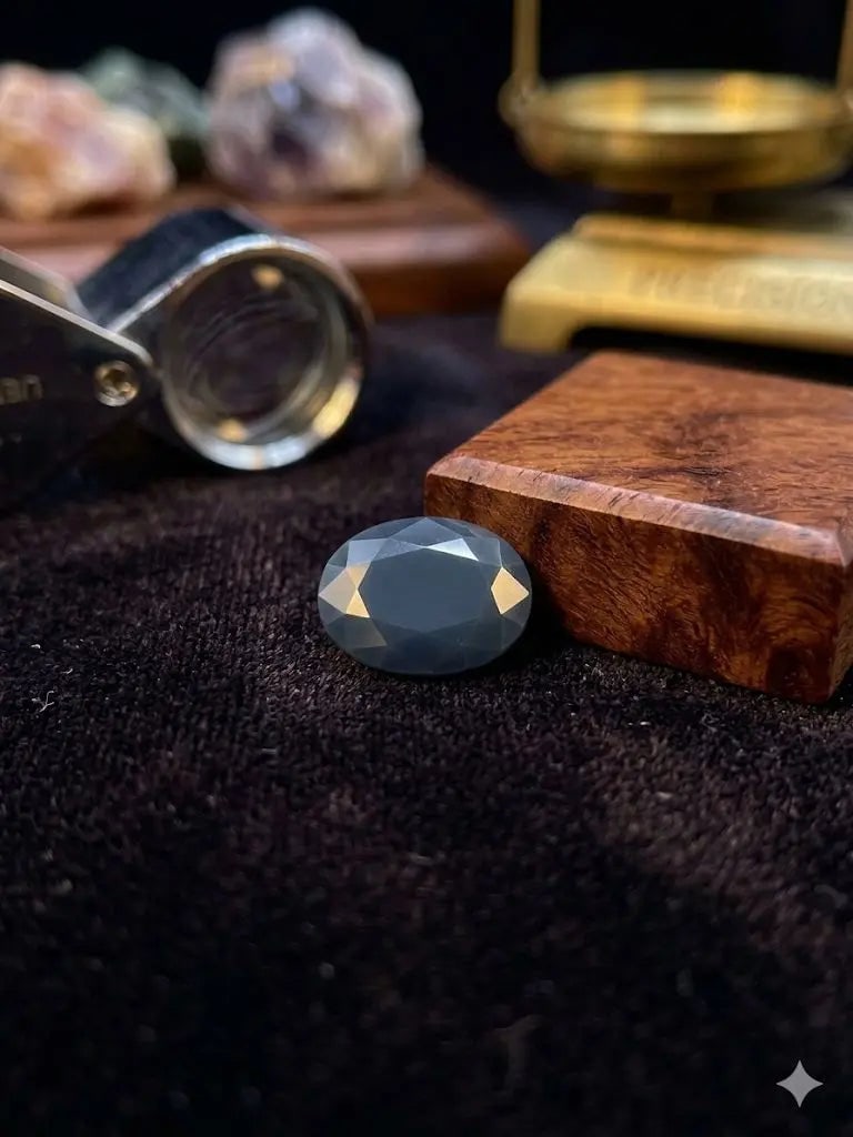 Exceptional Quality Sapphire, Oval/Mixed Shaped, Grayish Blue Colored, 8.50Ct. 3.98-4.00x1.762-1.770: ABC Rugs, Kilims & Jewelry offers internationally certified and verified pieces, with documentation provided by trusted gemological institutions, manufacturers, and industry professionals. At ABC 
