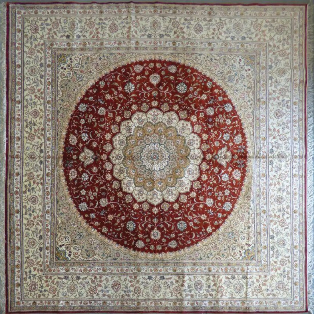 One Of The Kind Hand Made Turkish Silk design rugs size 10' x 10' Abc-Silk-TK010: Hand Made Turkish Silk design rugs 10' x 10' Abc-Silk-TK010 Turkish Silk rugs are among the rugs with the most diversity, both with respect to the type of weave, quality and density of knots, variatio