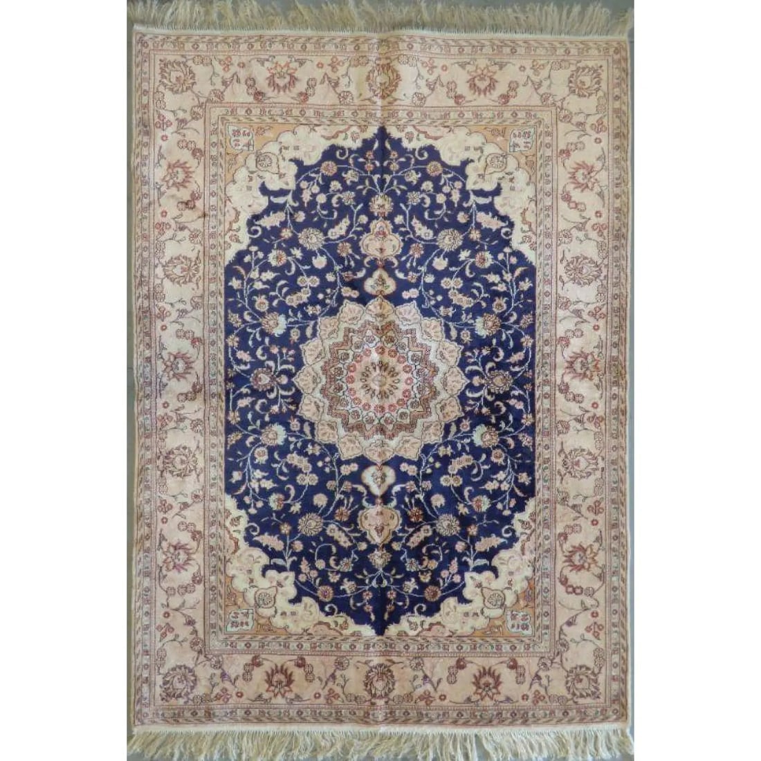 One Of The Kind Hand Made Turkish Silk design rugs size 6' x 4' Abc-Silk-TK007-Blue: Hand Made Turkish Silk design rugs size 6' x 4' Abc-Silk-TK007-Blue Turkish Silk rugs are among the rugs with the most diversity, both with respect to the type of weave, quality and density of knots, 