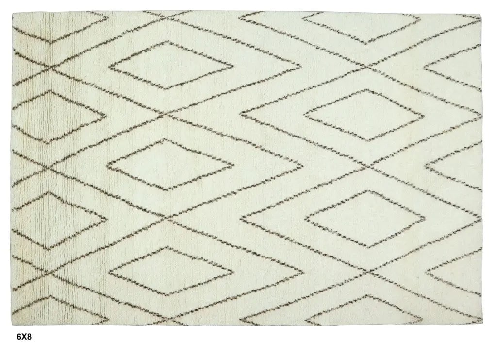 Hand knotted Indian Modern Rug 6'0" x 8'0": Hand knotted and meticulously crafted by Indian artisans, this stunning Indian Hand Knotted Area Rug will invite quality and beauty into your home, office or outdoor space. ABC Rugs Kilims takes pride