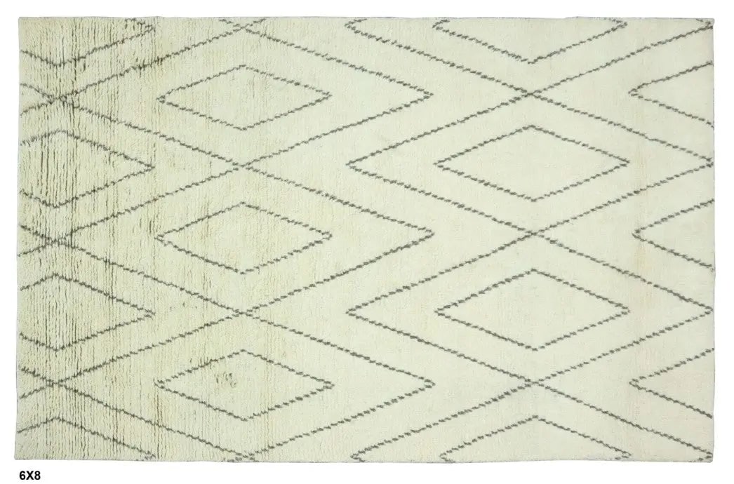 Hand knotted Indian Modern Rug 6'0" x 8'0": Hand knotted and meticulously crafted by Indian artisans, this stunning Indian Hand Knotted Area Rug will invite quality and beauty into your home, office or outdoor space. ABC Rugs Kilims takes pride