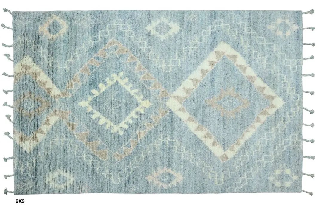 Hand knotted Indian Modern Rug 6'0" x 9'0": Hand knotted and meticulously crafted by Indian artisans, this stunning Indian Hand Knotted Area Rug will invite quality and beauty into your home, office or outdoor space. ABC Rugs Kilims takes pride