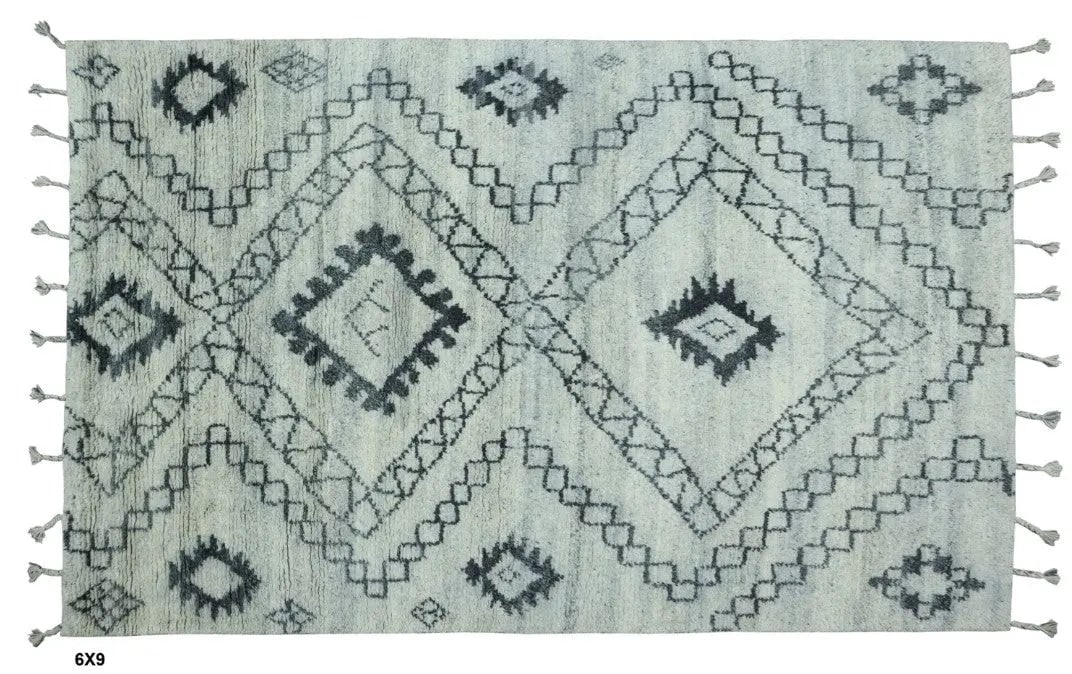Hand knotted Indian Modern Rug 6'0" x 9'0": Hand knotted and meticulously crafted by Indian artisans, this stunning Indian Hand Knotted Area Rug will invite quality and beauty into your home, office or outdoor space. ABC Rugs Kilims takes pride