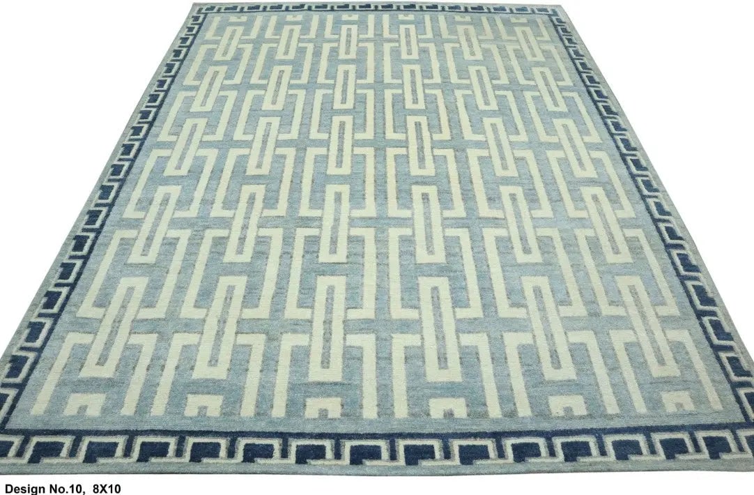 Hand knotted Indian Modern Rug 8'0" x 10'0": Hand knotted and meticulously crafted by Indian artisans, this stunning Indian Hand Knotted Area Rug will invite quality and beauty into your home, office or outdoor space. ABC Rugs Kilims takes pride