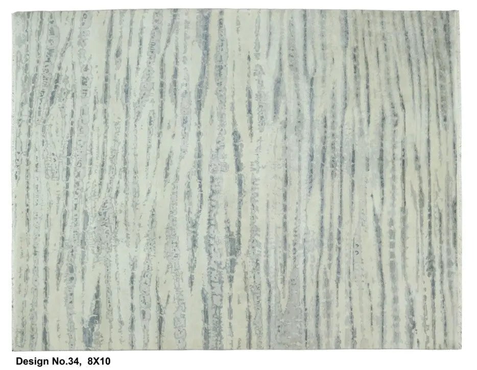 Hand knotted Indian Modern Rug 8'0" x 10'0": Hand knotted and meticulously crafted by Indian artisans, this stunning Indian Hand Knotted Area Rug will invite quality and beauty into your home, office or outdoor space. ABC Rugs Kilims takes pride