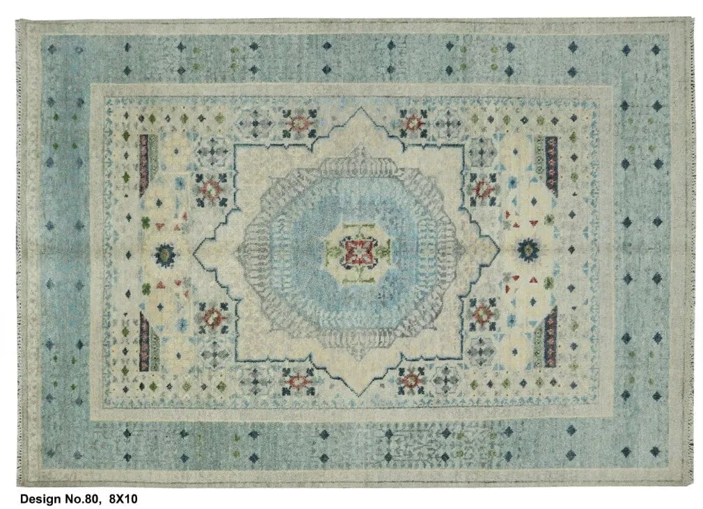 Hand knotted Indian Modern Rug 8'0" x 10'0": Hand knotted and meticulously crafted by Indian artisans, this stunning Indian Hand Knotted Area Rug will invite quality and beauty into your home, office or outdoor space. ABC Rugs Kilims takes pride