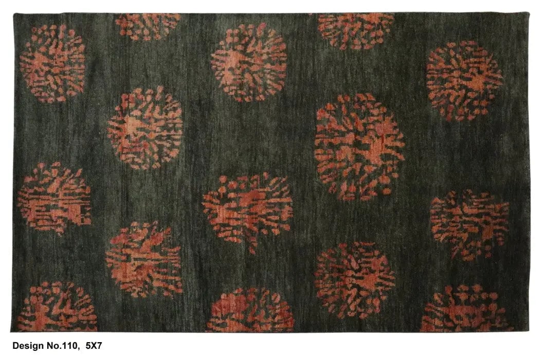 Hand knotted Indian Modern Rug 5'0" x 7'0": Hand knotted and meticulously crafted by Indian artisans, this stunning Indian Hand Knotted Area Rug will invite quality and beauty into your home, office or outdoor space. ABC Rugs Kilims takes pride