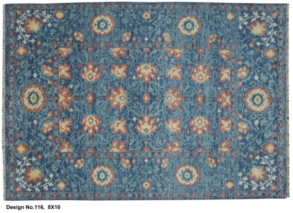 Hand knotted Indian Modern Rug 8'0" x 10'0": Hand knotted and meticulously crafted by Indian artisans, this stunning Indian Hand Knotted Area Rug will invite quality and beauty into your home, office or outdoor space. ABC Rugs Kilims takes pride