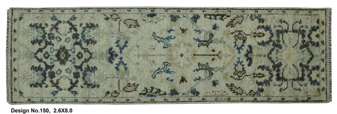 Hand knotted Indian Modern Rug 2'6" x 8'0": Hand knotted and meticulously crafted by Indian artisans, this stunning Indian Hand Knotted Area Rug will invite quality and beauty into your home, office or outdoor space. ABC Rugs Kilims takes pride