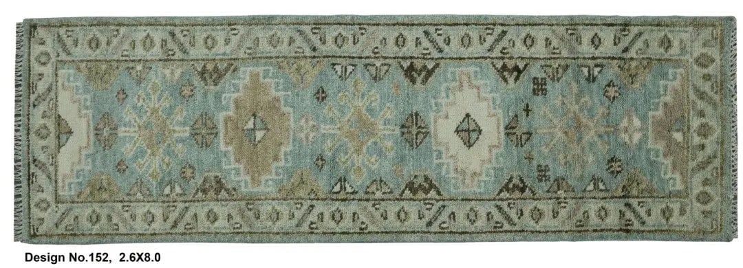 Hand knotted Indian Modern Rug 2'6" x 8'0": Hand knotted and meticulously crafted by Indian artisans, this stunning Indian Hand Knotted Area Rug will invite quality and beauty into your home, office or outdoor space. ABC Rugs Kilims takes pride