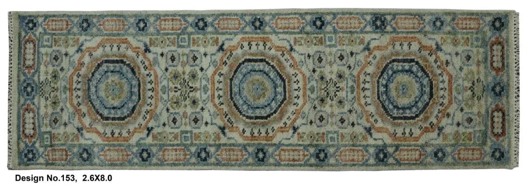 Hand knotted Indian Modern Rug 2'6" x 8'0": Hand knotted and meticulously crafted by Indian artisans, this stunning Indian Hand Knotted Area Rug will invite quality and beauty into your home, office or outdoor space. ABC Rugs Kilims takes pride
