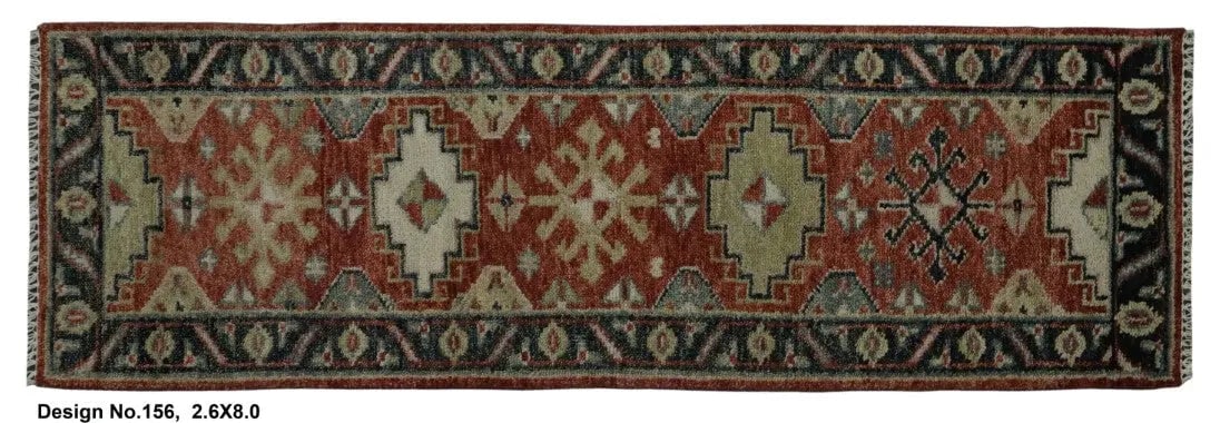 Hand knotted Indian Modern Rug 2'6" x 8'0": Hand knotted and meticulously crafted by Indian artisans, this stunning Indian Hand Knotted Area Rug will invite quality and beauty into your home, office or outdoor space. ABC Rugs Kilims takes pride