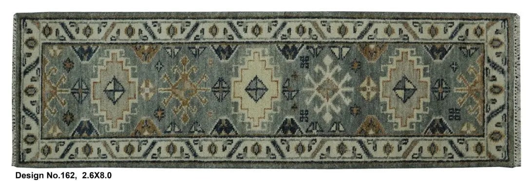 Hand knotted Indian Modern Rug 2'6" x 8'0": Hand knotted and meticulously crafted by Indian artisans, this stunning Indian Hand Knotted Area Rug will invite quality and beauty into your home, office or outdoor space. ABC Rugs Kilims takes pride