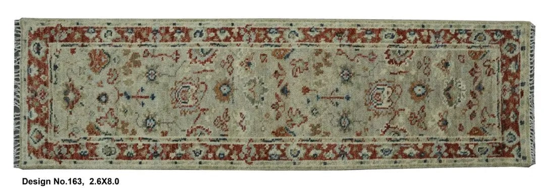 Hand knotted Indian Modern Rug 2'6" x 8'0": Hand knotted and meticulously crafted by Indian artisans, this stunning Indian Hand Knotted Area Rug will invite quality and beauty into your home, office or outdoor space. ABC Rugs Kilims takes pride