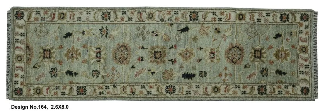 Hand knotted Indian Modern Rug 2'6" x 8'0": Hand knotted and meticulously crafted by Indian artisans, this stunning Indian Hand Knotted Area Rug will invite quality and beauty into your home, office or outdoor space. ABC Rugs Kilims takes pride