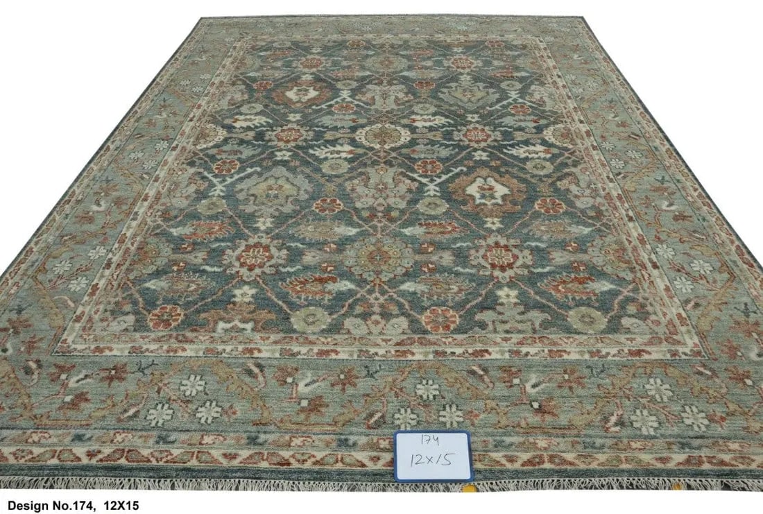 Hand knotted Indian Modern Rug 12'0" x 15'0": Hand knotted and meticulously crafted by Indian artisans, this stunning Indian Hand Knotted Area Rug will invite quality and beauty into your home, office or outdoor space. ABC Rugs Kilims takes pride