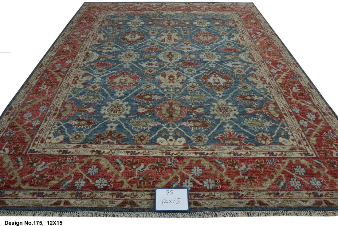 Hand knotted Indian Modern Rug 12'0" x 15'0": Hand knotted and meticulously crafted by Indian artisans, this stunning Indian Hand Knotted Area Rug will invite quality and beauty into your home, office or outdoor space. ABC Rugs Kilims takes pride
