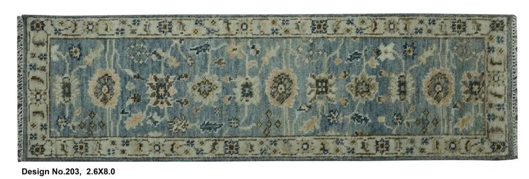 Hand knotted Indian Modern Rug 2'6" x 8'0": Hand knotted and meticulously crafted by Indian artisans, this stunning Indian Hand Knotted Area Rug will invite quality and beauty into your home, office or outdoor space. ABC Rugs Kilims takes pride