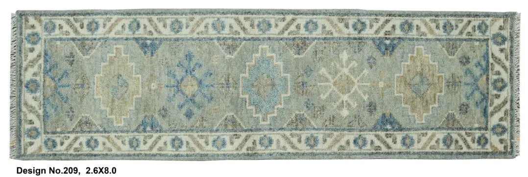 Hand knotted Indian Modern Rug 2'6" x 8'0": Hand knotted and meticulously crafted by Indian artisans, this stunning Indian Hand Knotted Area Rug will invite quality and beauty into your home, office or outdoor space. ABC Rugs Kilims takes pride
