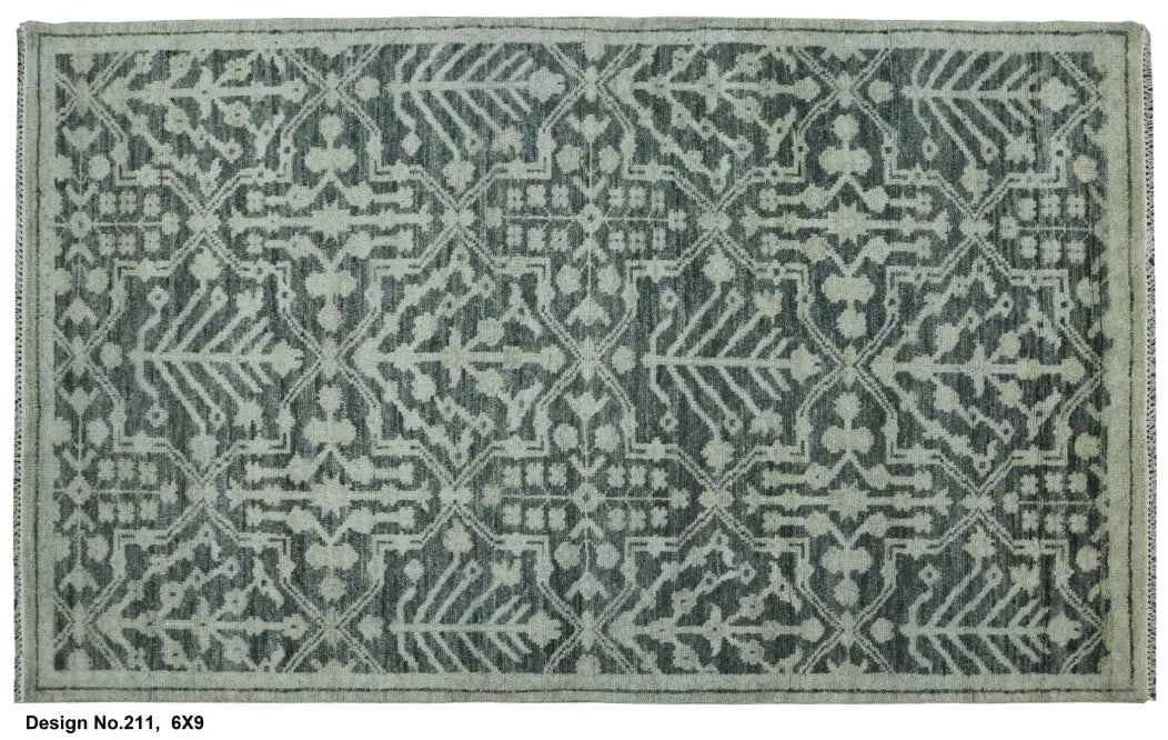 Hand knotted Indian Modern Rug 6'0" x 9'0": Hand knotted and meticulously crafted by Indian artisans, this stunning Indian Hand Knotted Area Rug will invite quality and beauty into your home, office or outdoor space. ABC Rugs Kilims takes pride