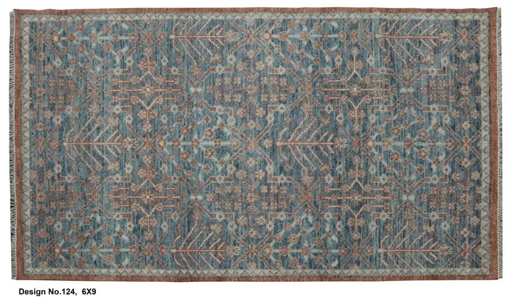 Hand knotted Indian Modern Rug 6'0" x 9'0": Hand knotted and meticulously crafted by Indian artisans, this stunning Indian Hand Knotted Area Rug will invite quality and beauty into your home, office or outdoor space. ABC Rugs Kilims takes pride