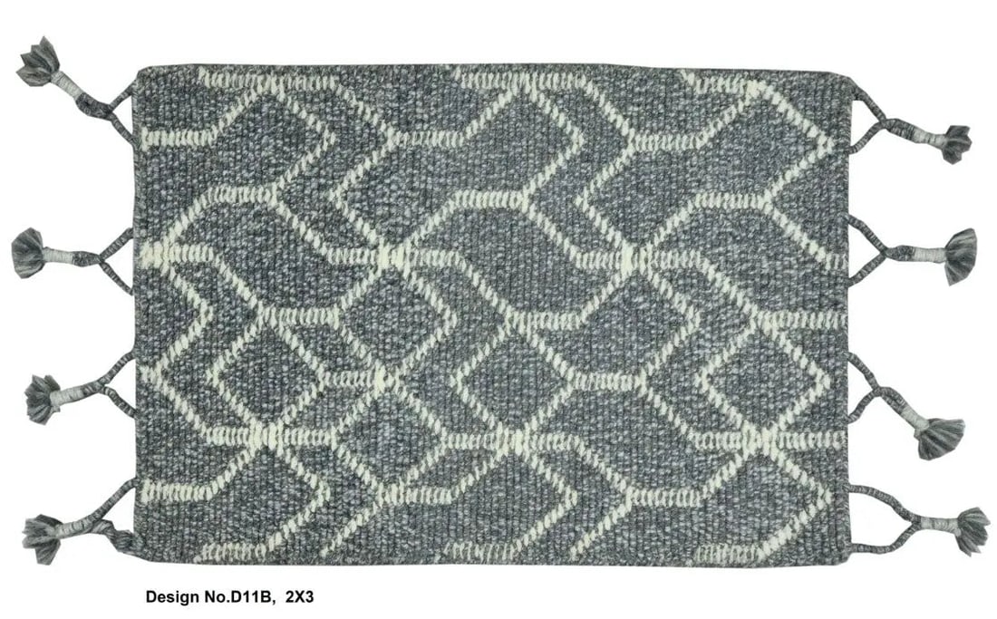 Hand knotted Indian Modern Rug 2'0" x 3'0": Hand knotted and meticulously crafted by Indian artisans, this stunning Indian Hand Knotted Area Rug will invite quality and beauty into your home, office or outdoor space. ABC Rugs Kilims takes pride