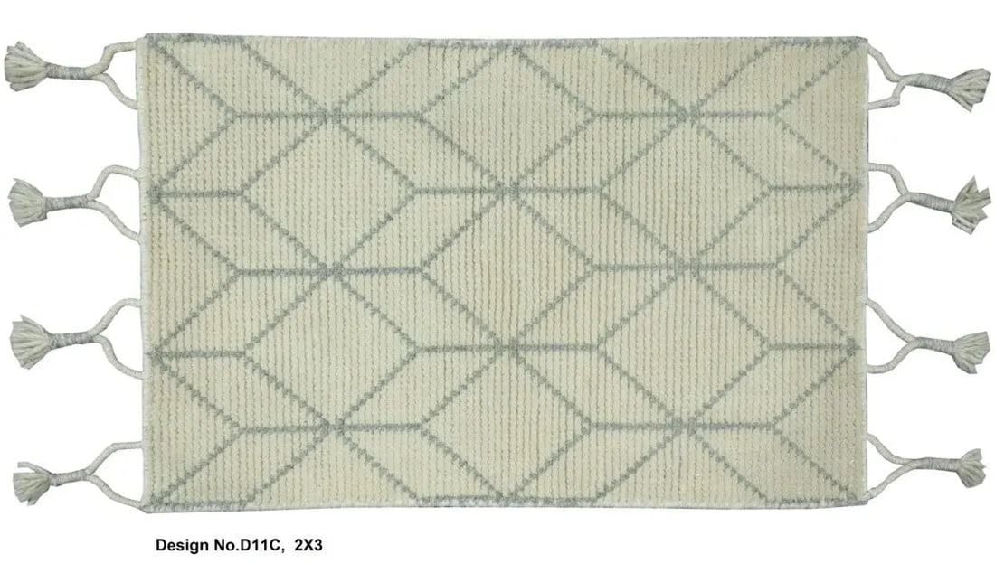 Hand knotted Indian Modern Rug 2'0" x 3'0": Hand knotted and meticulously crafted by Indian artisans, this stunning Indian Hand Knotted Area Rug will invite quality and beauty into your home, office or outdoor space. ABC Rugs Kilims takes pride