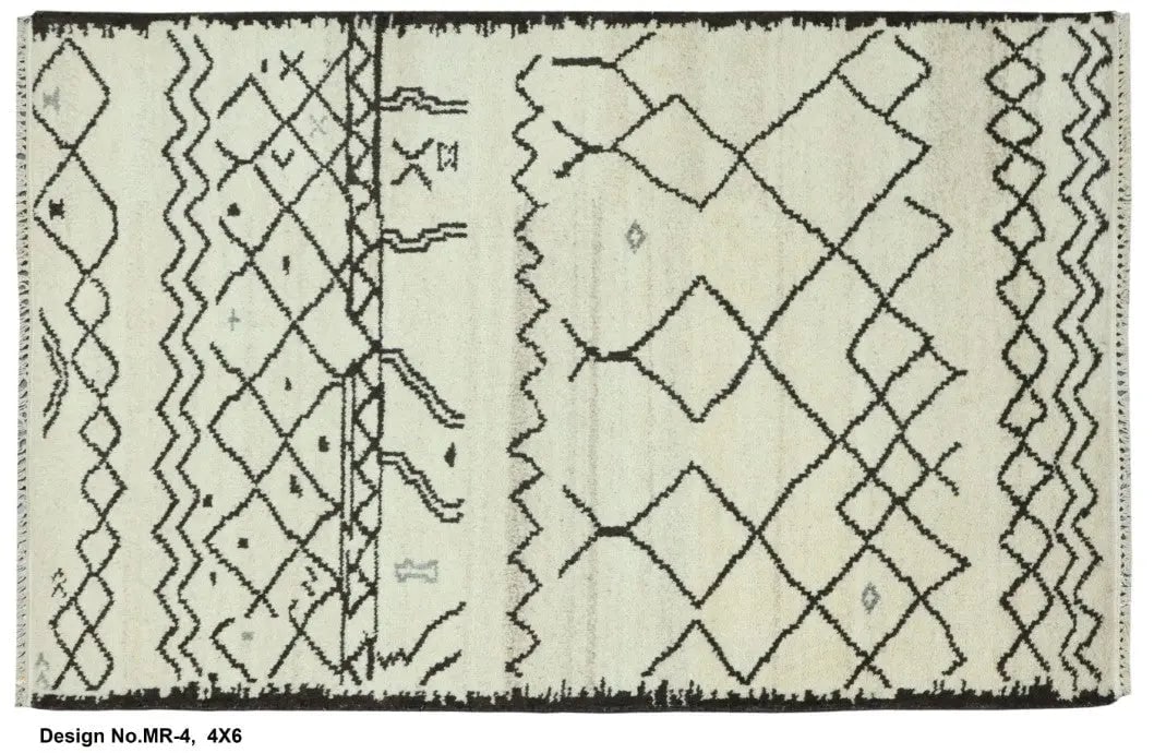Hand knotted Indian Modern Rug 4'0" x 6'0": Hand knotted and meticulously crafted by Indian artisans, this stunning Indian Hand Knotted Area Rug will invite quality and beauty into your home, office or outdoor space. ABC Rugs Kilims takes pride