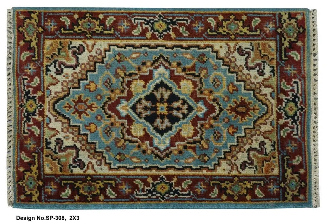 Hand knotted Indian Modern Rug 2'0" x 3'0": Hand knotted and meticulously crafted by Indian artisans, this stunning Indian Hand Knotted Area Rug will invite quality and beauty into your home, office or outdoor space. ABC Rugs Kilims takes pride